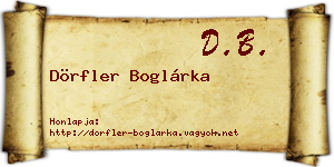 Dörfler Boglárka névjegykártya