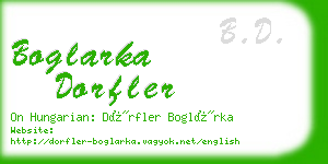 boglarka dorfler business card